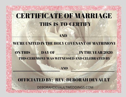 CERTIFICATE OF MARRIAGE I DESIGNED