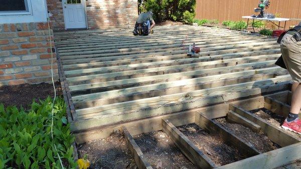 Adding Structure for Diagonal PVC Decking!