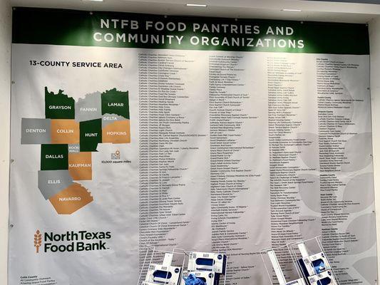 List of their pantries and organizations