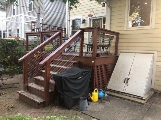 Back deck (pardon the clutter; I am not enough of an influencer to have to worry about tidying everything up.