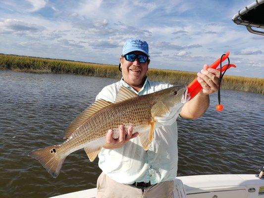 Captain Andy With a Nice Redfish