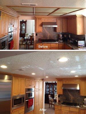 Before and After recessed lighting installation