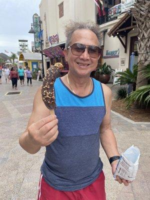 Frozen banana for size