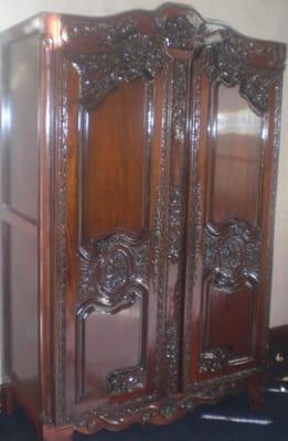 carving antique hutch