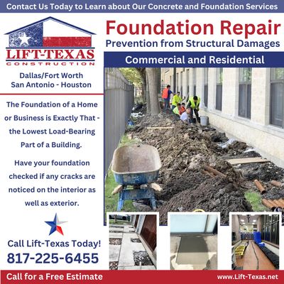 Call Lift-Texas Construction for Commercial or Residential Foundation Repairs