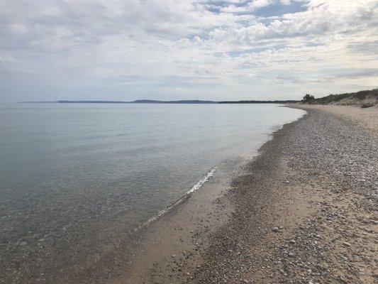 Looking down the shoreline.