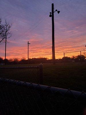 Sunrise over the schoolyard