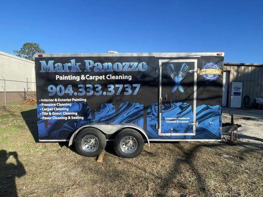 Custom digitally printed trailer wrap - Mark Panozzo Painting & Carpet Cleaning