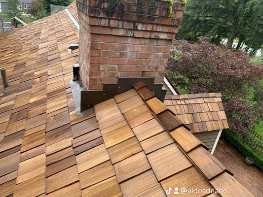 New counter flashing on chimney