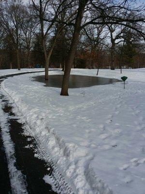 Our thaw and refreeze has made a nice skating area.