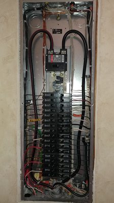 An Electrical panel done neatly.