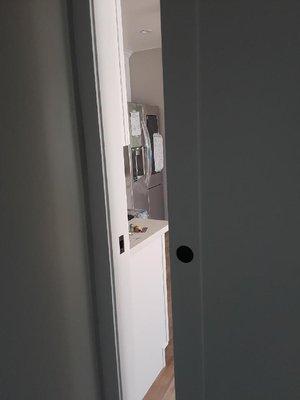 ADU pocket door black matte hardware