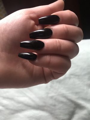 Coffin shaped acrylics with gel polish