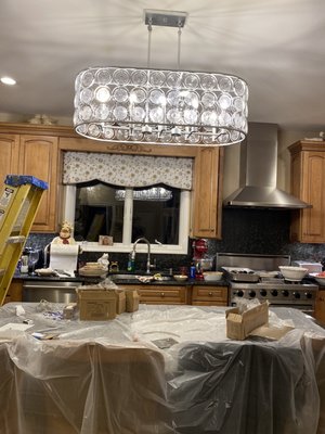 Installing a new kitchen island light