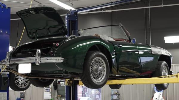 A 1958 Austin Healey that we made engine repairs on.