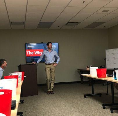 Our managing partner, Jason Swindle, leading a sales meeting.