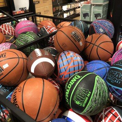 Basketballs. You are apparently not allowed to bounce them in store