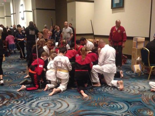 Prayer before tournament.