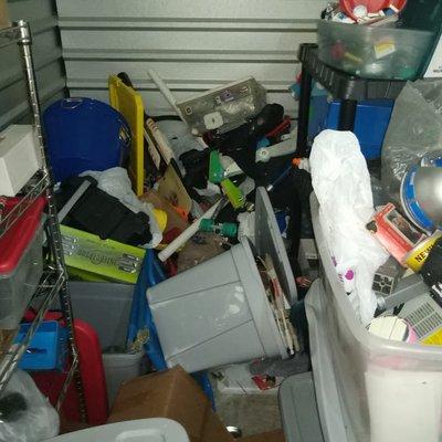 rummaged and trashed storage unit contents