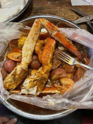 Alaskan king crab boil