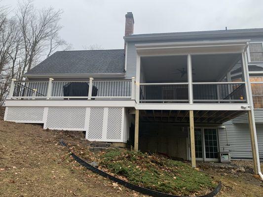 Screened-in porch and deck expansion