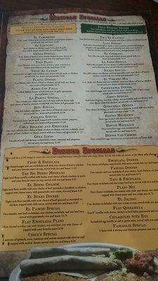 Menu as of 11/2017.