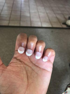 First set of French tip shellac on acrylic