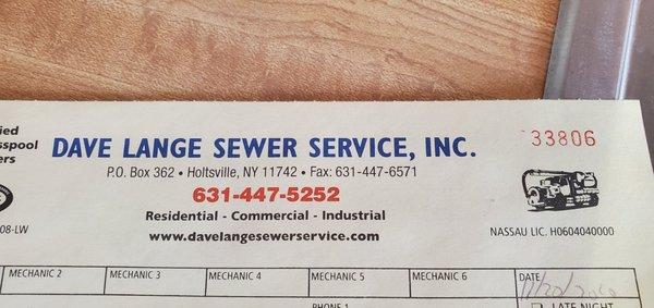 Dave Lange Sewer Service