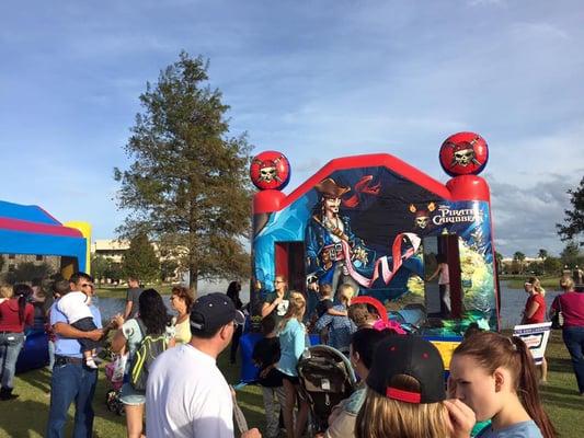 Pirate bounce house setup in event in Palm Coast