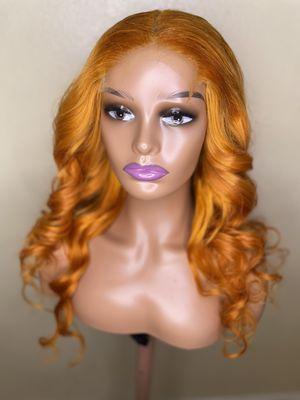 Human Hair Closure 5*5 20 Inch Ginger Wig