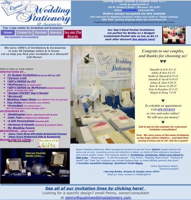 Visit our website www.quaintweddingstationery.com or call for consultation appointment 419-335-0353