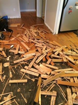 Hardwood flooring demolition