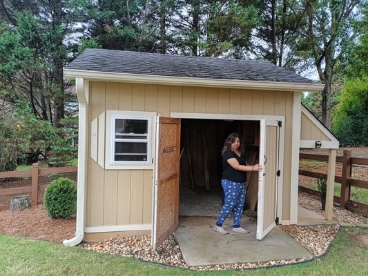 Here a small storage shed