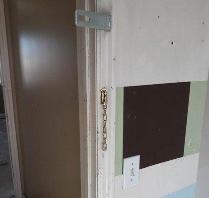 Warning Signs: Door latch on bedroom doors.