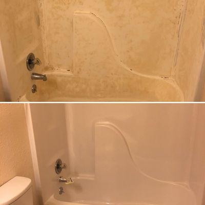 BEFORE & AFTER PHOTO RESURFACE BATHTUB