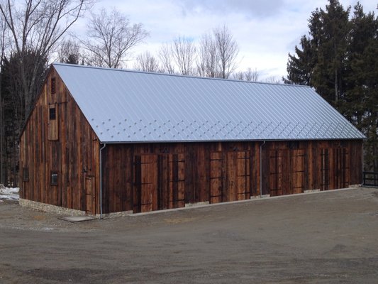 Standing seam metal roofing installed