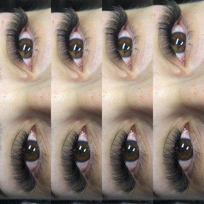 Full Russian volume lashes brown and black mix