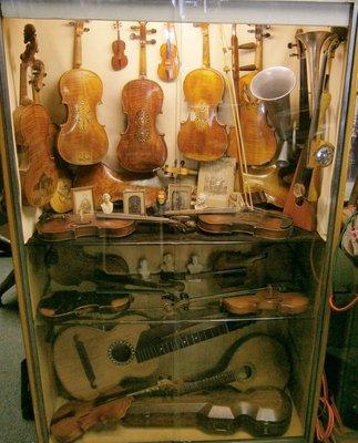 Antique violin collection.