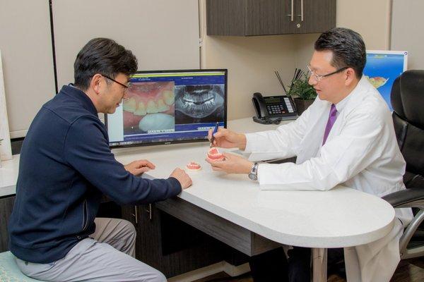 Dr. Park providing comprehensive treatment consultation