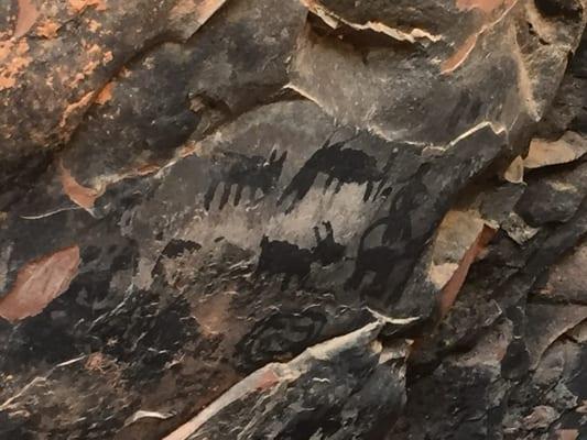 Ancient drawings on the cliff walls