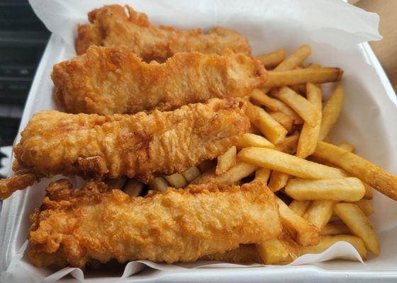 Four piece fish with fries