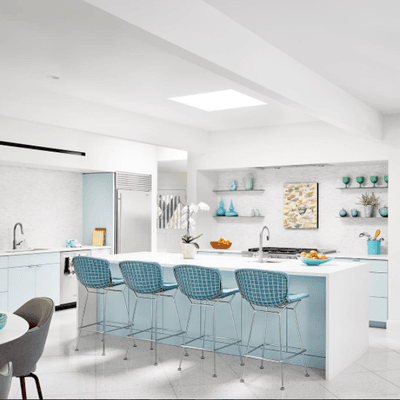 This bright, fresh kitchen would be the perfect place to prep a delicious meal!