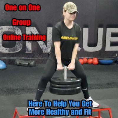 I offer one on one, group, and online training. I am here to help you become more healthy and fit.