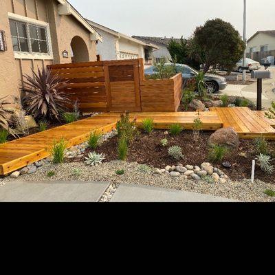 Boardwalk, clear cedar fence