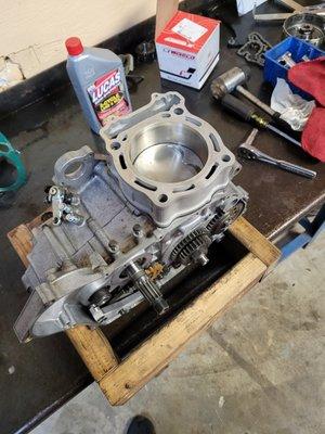 Suzuki ltr450r full rebuild 
Easy cylinder honing and resurfacing done in house