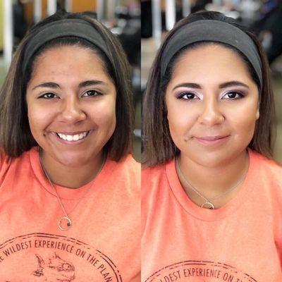 Graduation Glam before and after