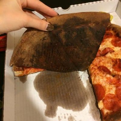 "Well done" pepperoni pizza.  Burnt tasting, extremely chewy.. Extremely disappointed