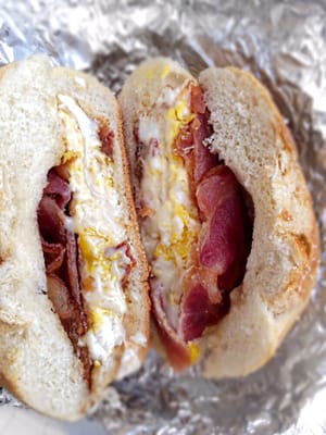 Bacon egg and cheese on a roll!