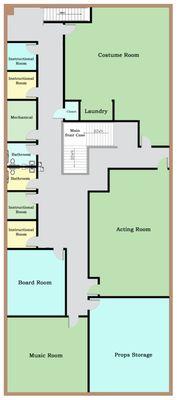 Second floor layout of the fully renovated rehearsal studio