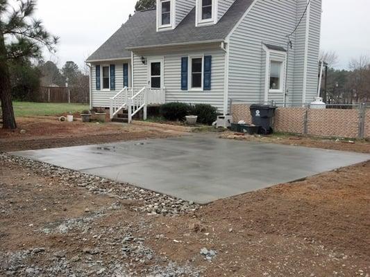 New concrete pad for carport in Knightdale